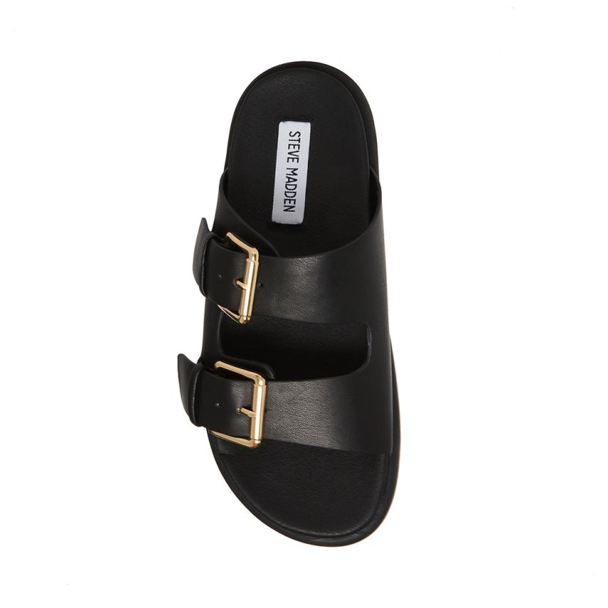 Black Steve Madden Nevara Women's Slides | PH 6597NOH